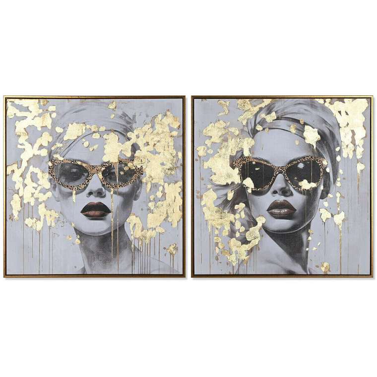 Картина Позолоченный chica 70 x 3,5 x 70 cm (2 штук)