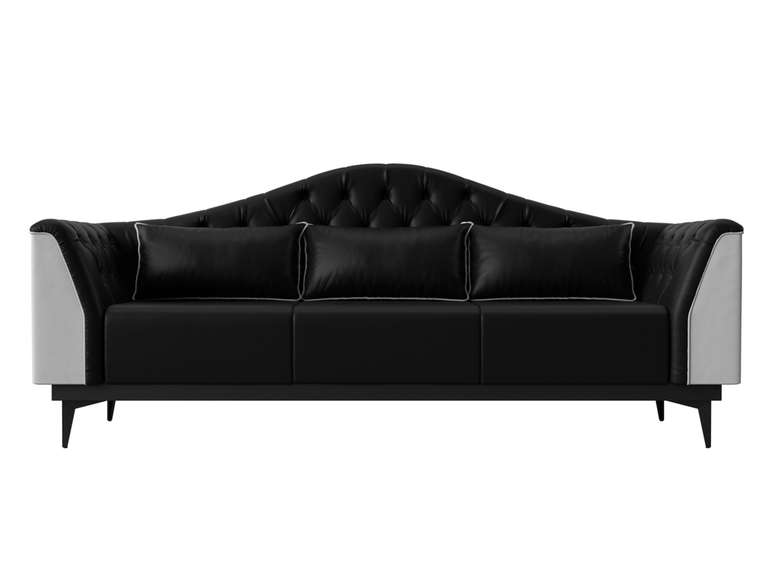 Прямой диван-кровать Флорида черного цвета (экокожа)