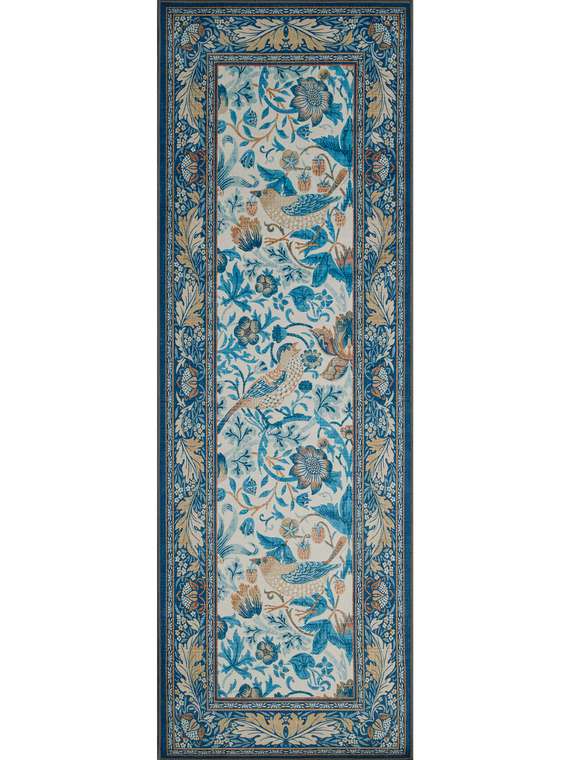Ковер Optima bird 50x150 сине-голубого цвета