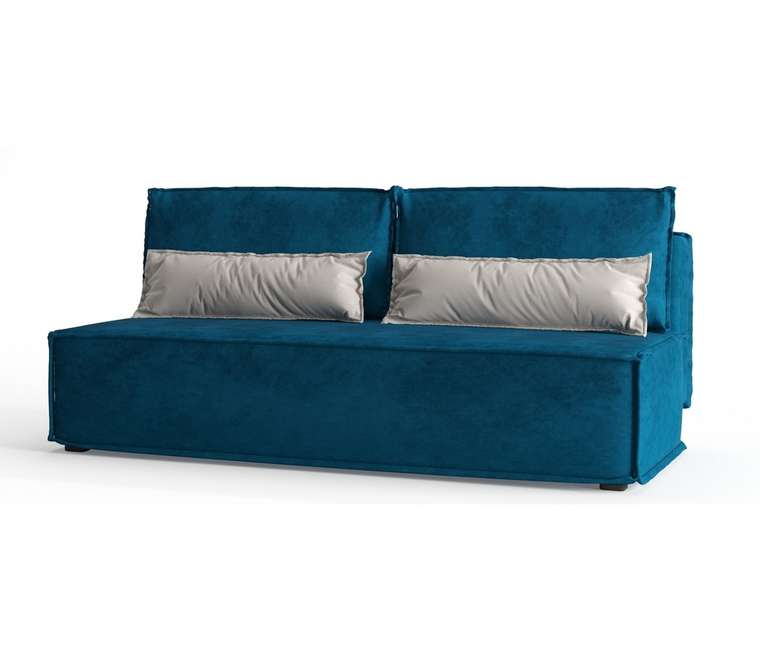 Диван-кровать Ли Рой Лайт в обивке из велюра синего цвета