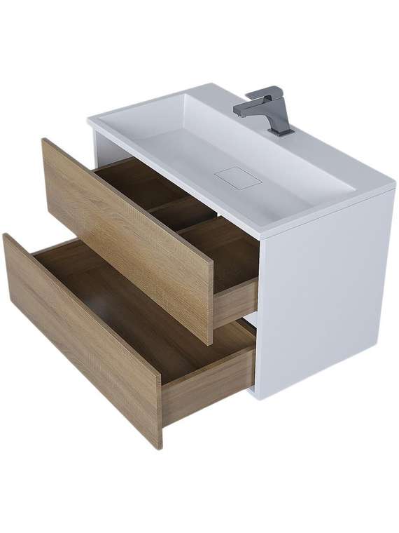 Тумба под раковину Barsa 80 бело-бежевого цвета