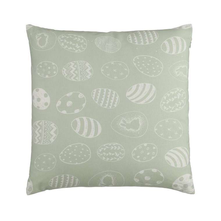 Подушка декоративная Gebeng 45х45 серо-зеленого цвета