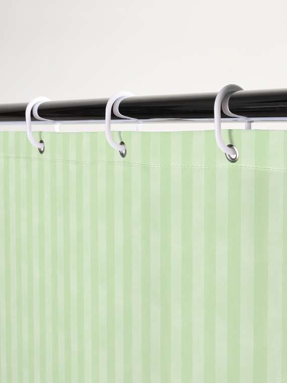 Штора для ванной комнаты Stripe 180х180 светло-зеленого цвета