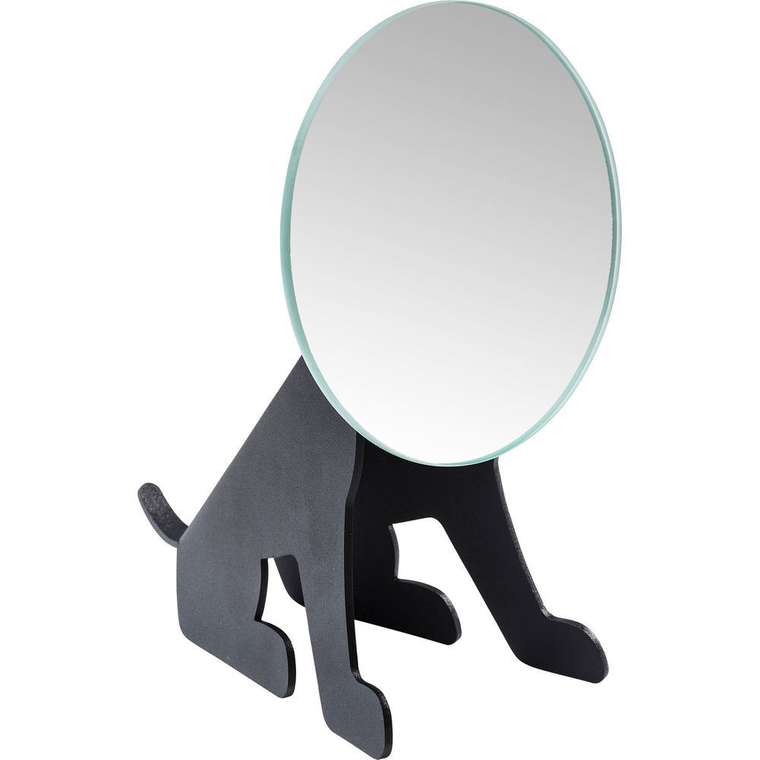 Зеркало настольное Dog Face черного цвета