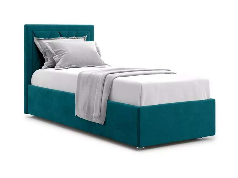 Кровать Premium Milana 3 90х200 зеленого цвета с подъемным механизмом
