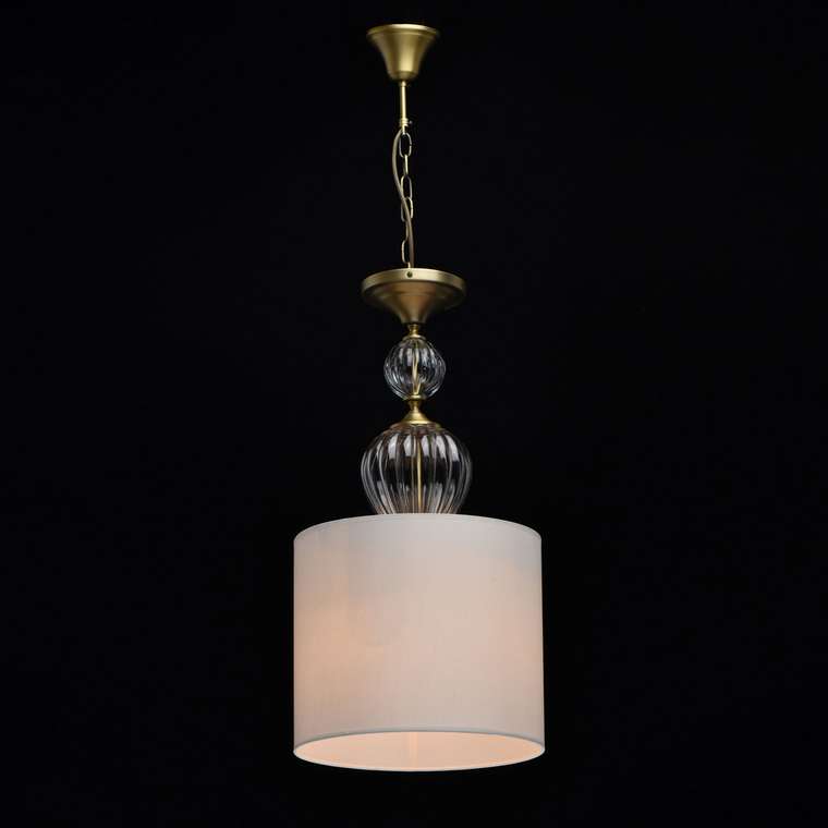 Подвесной светильник Оделия с текстильным абажуром