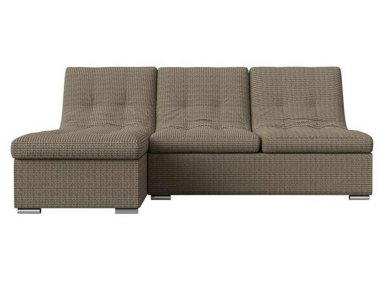 Угловой диван-кровать Релакс бежево-коричневого цвета угол левый