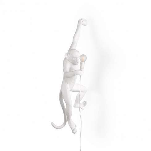 Настенный светильник Seletti Monkey Lamp Hanging Left белого цвета