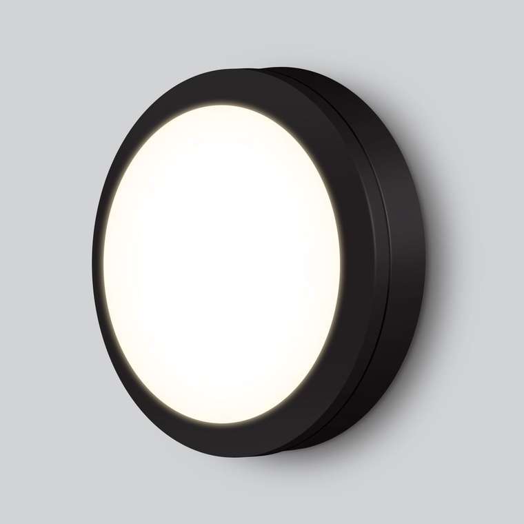 Пылевлагозащищенный светодиодный светильник Circle черно-белого цвета