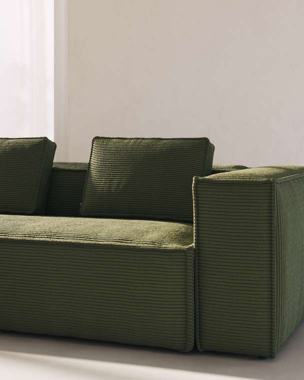 Угловой диван Blok 320х230 зеленого цвета