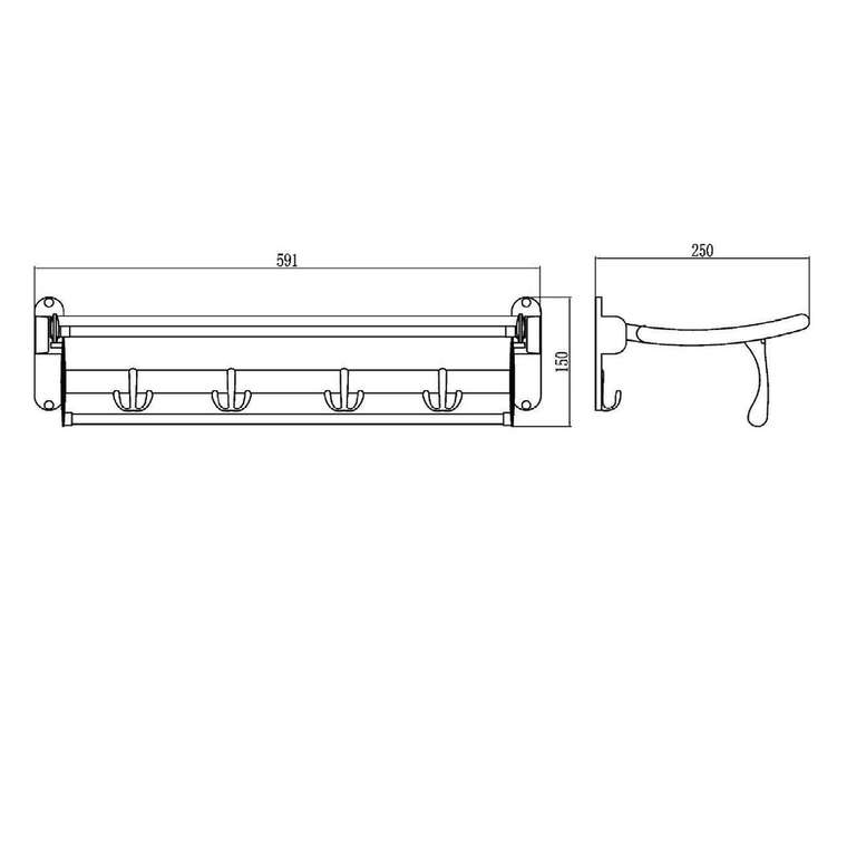 Полка для полотенец Savol S-009099, хром