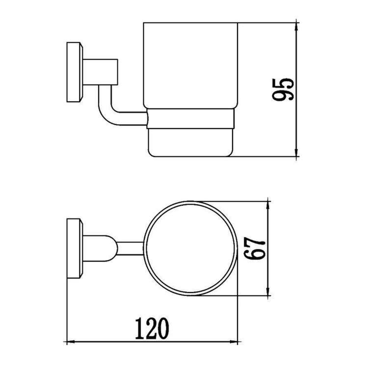 Стакан для ванной комнаты Savol S-009558, хром