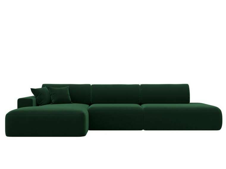 Угловой диван-кровать Лига 036 Модерн Лонг темно-зеленого цвета левый угол