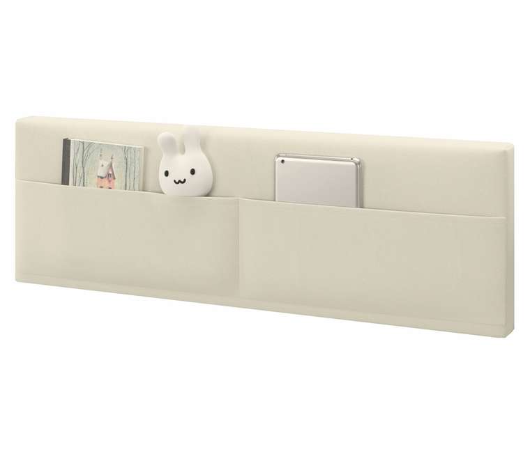 Мягкий защитный бортик-ограничитель для кровати бежевого цвета