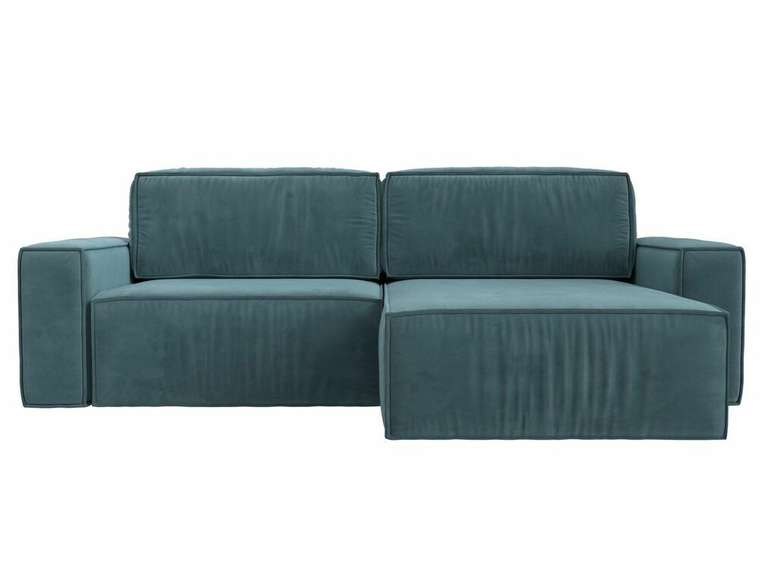 Угловой диван-кровать Прага классик бирюзового цвета правый угол