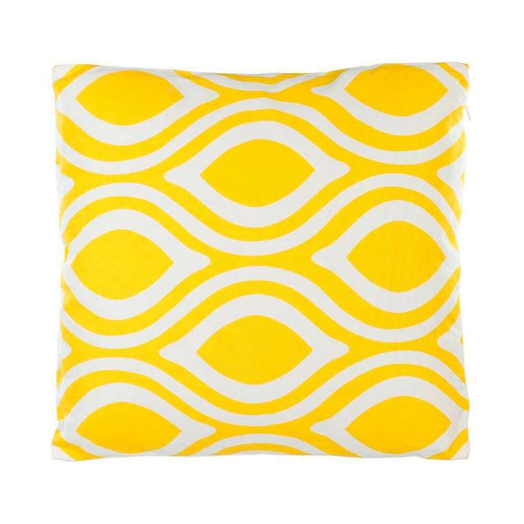 Декоративная подушка Chevery 45х45 желто-белого цвета