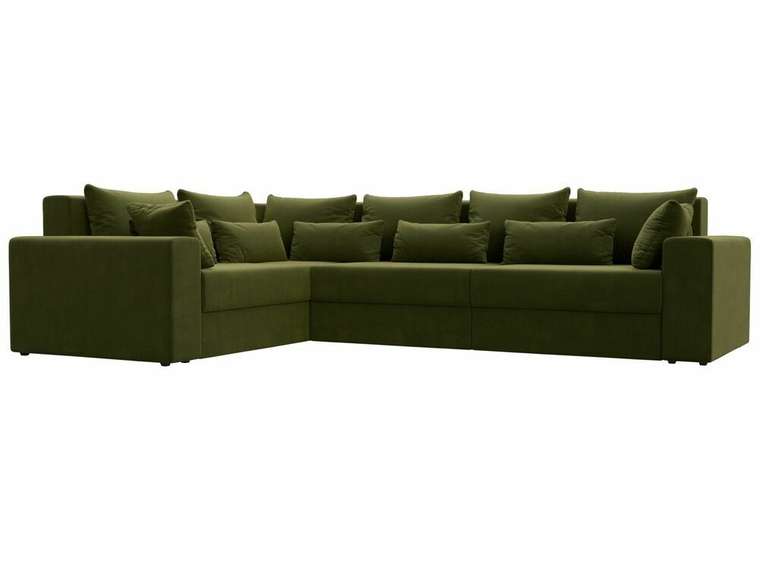 Угловой диван-кровать Майами Long зеленого цвета левый угол