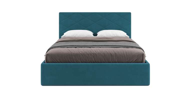 Кровать Аликанте 180x200 синего цвета с подъемным механизмом