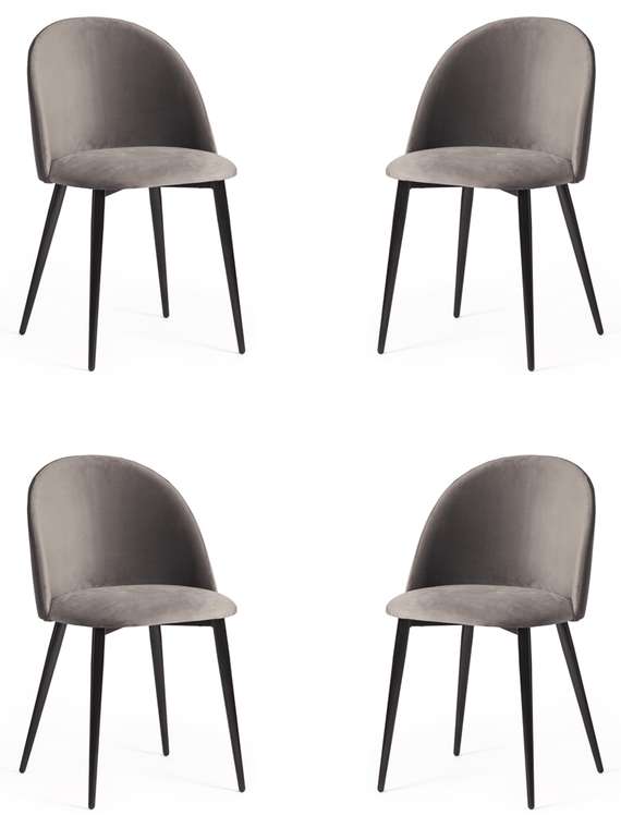 Набор из четырех стульев Monro серого цвета
