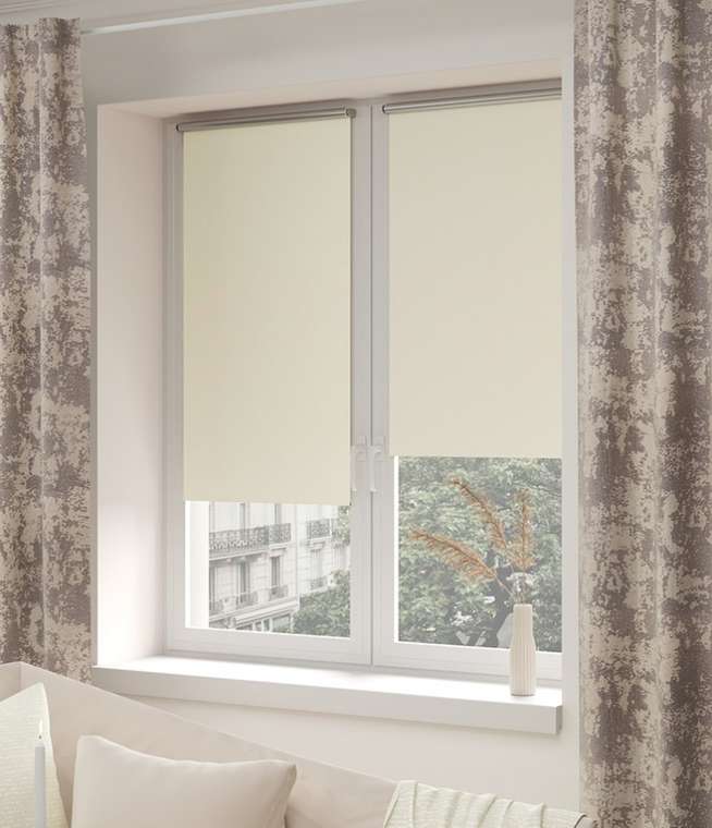 мини ролета Блэкаут сильвер 47х175 ваниль