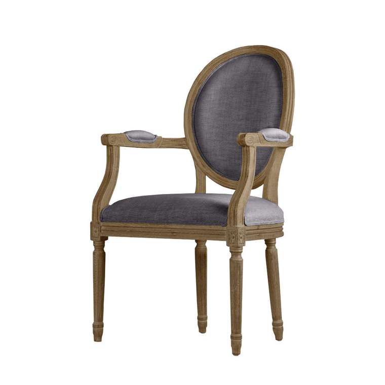 Стул Louis Arm Chair серого цвета