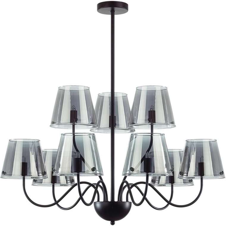 Потолочная люстра на штанге Lumion Smoky 6570/9C черный/дымчатый/металл/стекло G9 9*20W 220V