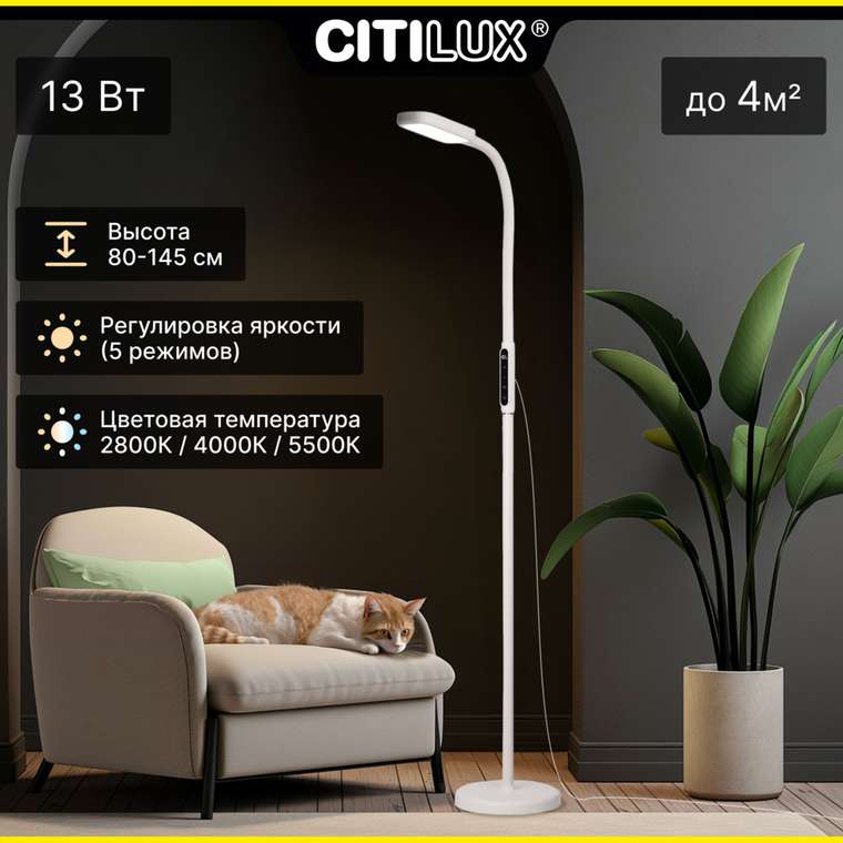 Citilux Марк CL804020 Торшер гибкий светодиодный Белый