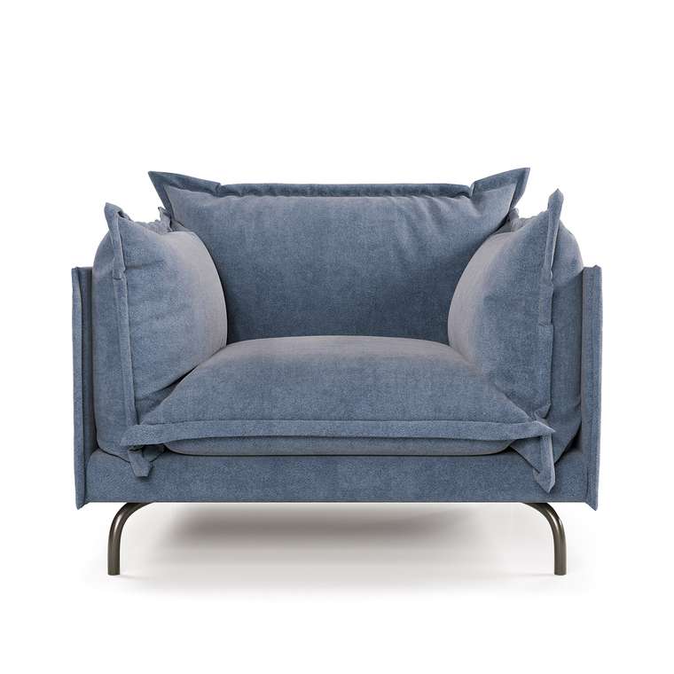 Кресло Облако комфорта серо-синего цвета