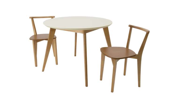 Обеденная группа Сканди 100 бело-бежевого цвета