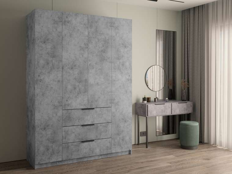 Распашной шкаф Локер 160 серого цвета