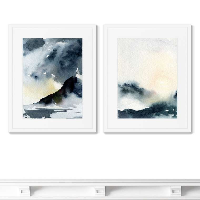 Набор из 2-х репродукций картин в раме Storm landscape