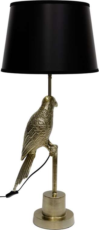 Настольная лампа Попугай с абажуром черного цвета