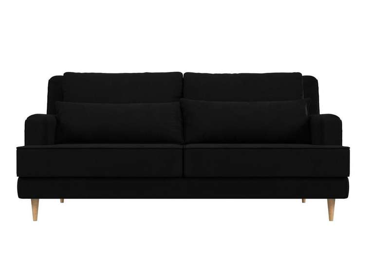 Прямой диван Джерси черного цвета