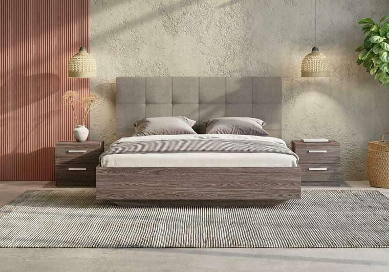 Кровать Vena 180х200 с изголовьем темно-серого цвета без основания и подъемного механизма