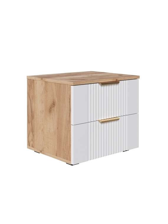 Тумба прикроватная Ингрия Luxe 2 бело-бежевого цвета