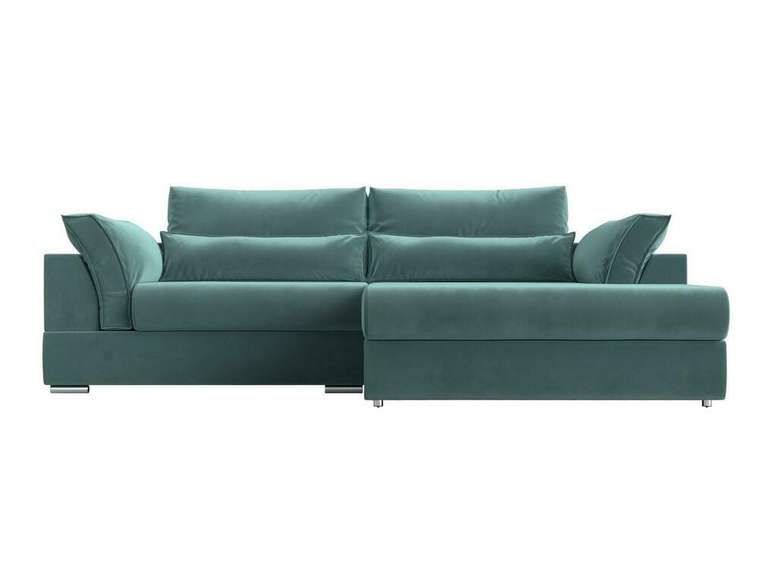 Угловой диван-кровать Пекин бирюзового цвета угол правый