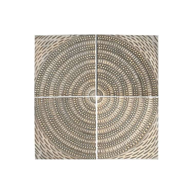 Настенный декор Позолоченный современный 80 x 3,5 x 80 cm (4 Предметы)