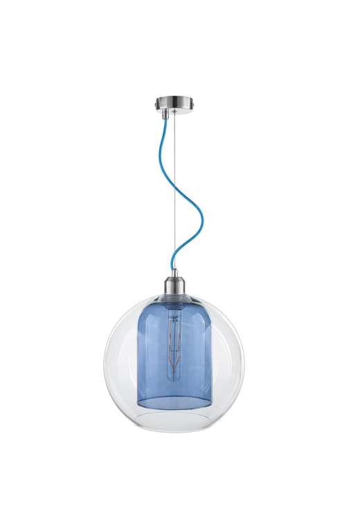 Подвесной светильник Color Bubble с двойным серо-голубым плафоном