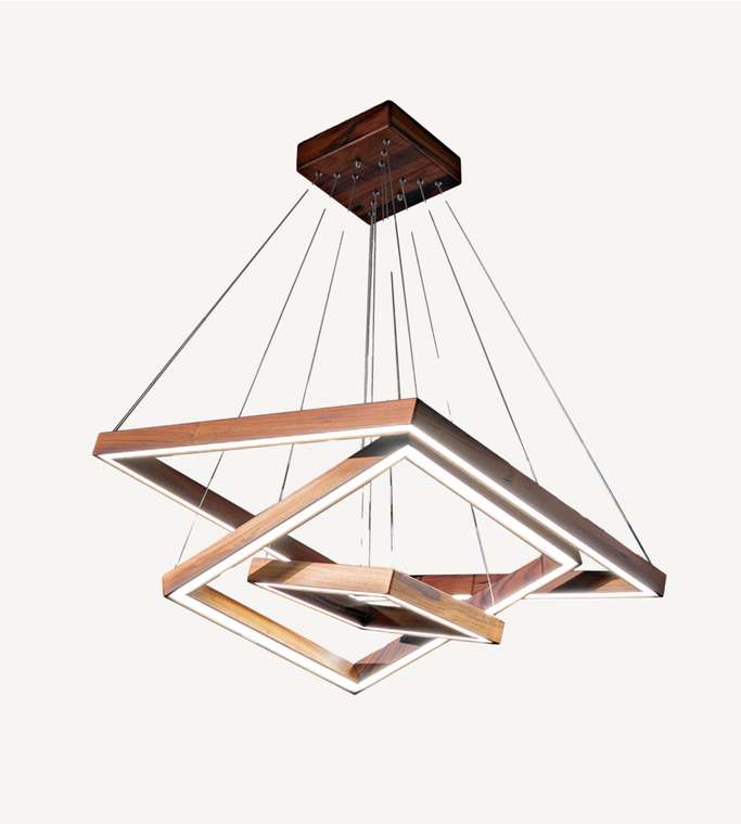 Подвесная люстра Фулла 60х60 коричневого цвета