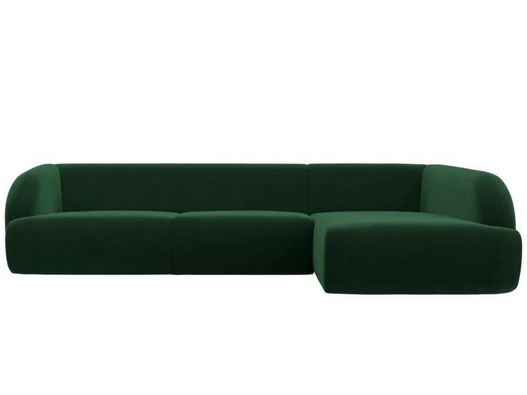Угловой-диван Лига 041 темно-зеленого цвета правый угол