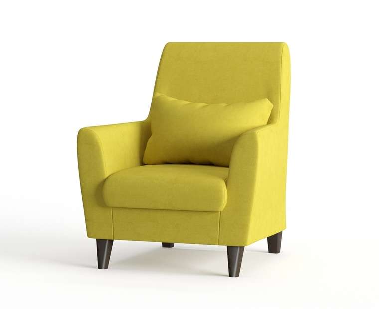 Кресло из велюра Кастилия желтого цвета