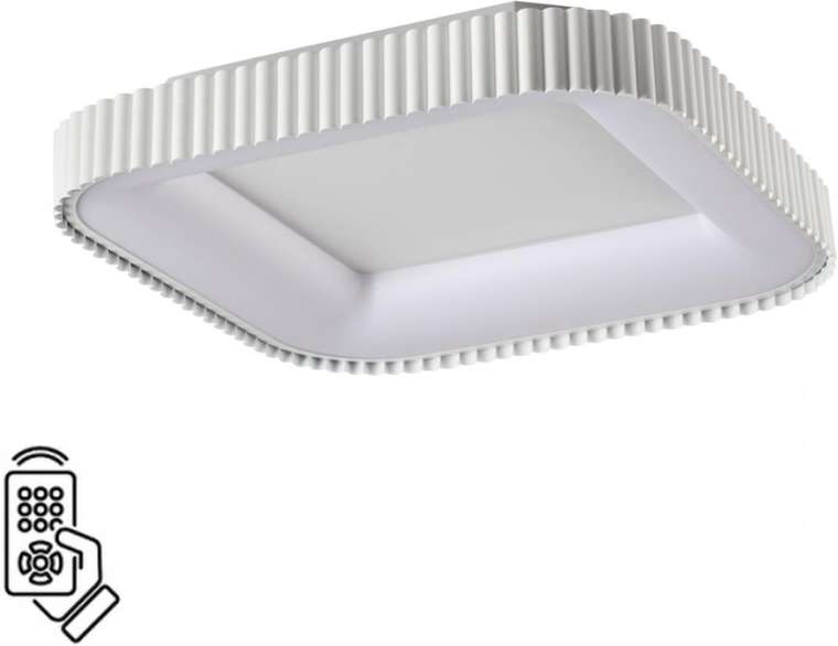 Потолочный светильник квадратный металлический с пультом Sonex Sharmel 7767/56L металл/белый LED 56Вт+14Вт 3000-6000K 500х500 ССТ+подсветка