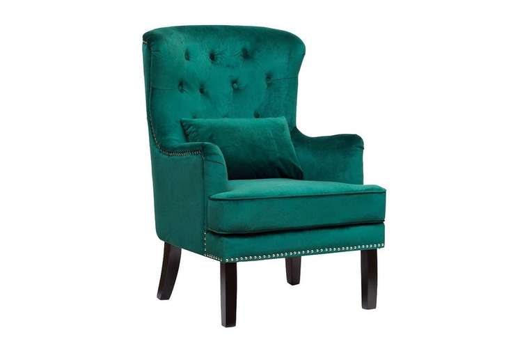 Кресло с подушкой зеленого цвета