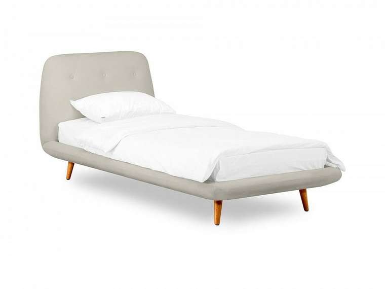 Кровать Loa 90х200 светло-серого цвета