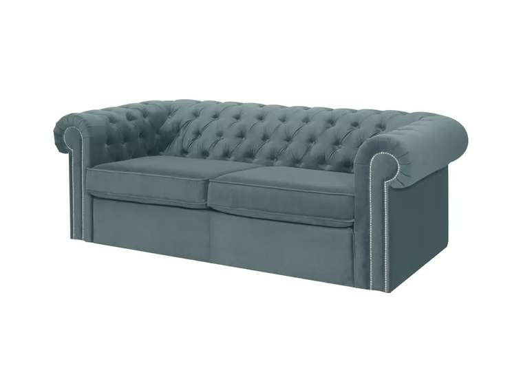 Диван-кровать Chesterfield сине-серого цвета