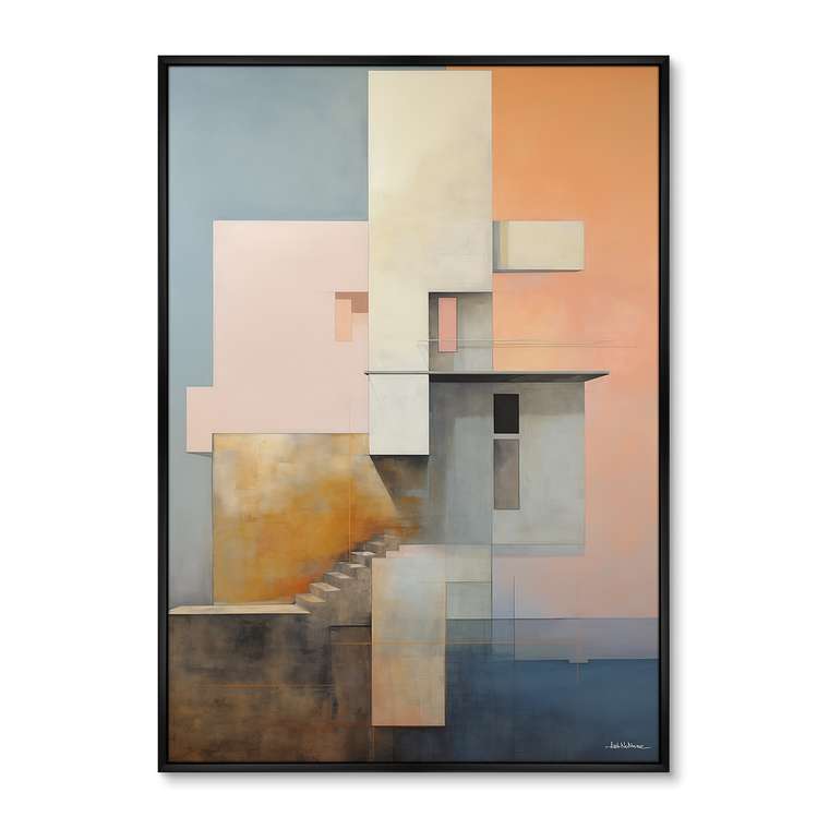 Репродукция картины Buildings, early morning, No 2, 2024г.