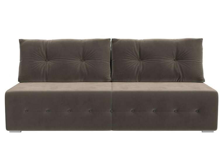 Прямой диван-кровать Лондон коричневого цвета