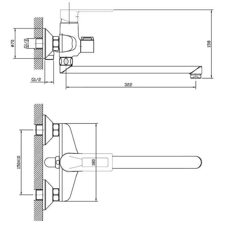 Смеситель для ванны ESKO BD 31, хром