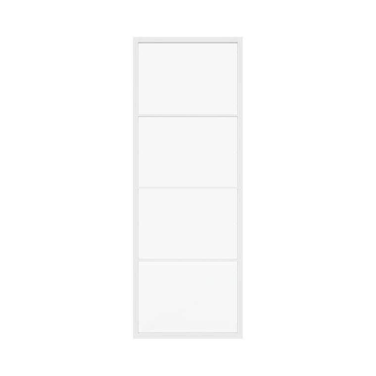 Металлическая перегородка Zonigue 90х220 белого цвета с бесцветным стеклом