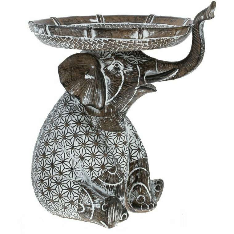 Декоративная фигурка Слон коричнево-белого цвета